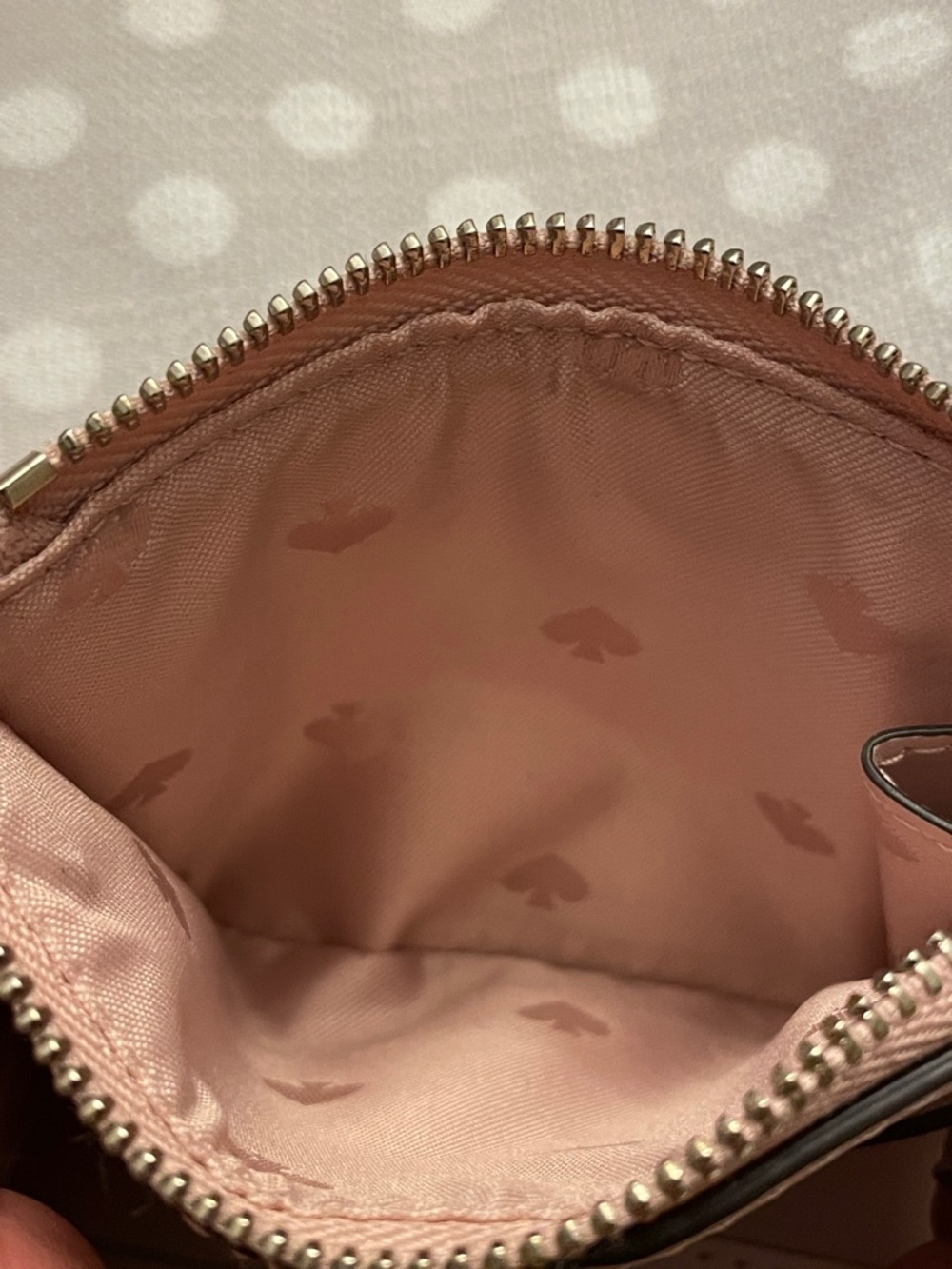 kate spade Pink Floral Compact Zip Wallet with Gold Logo - Picture 8 of 10